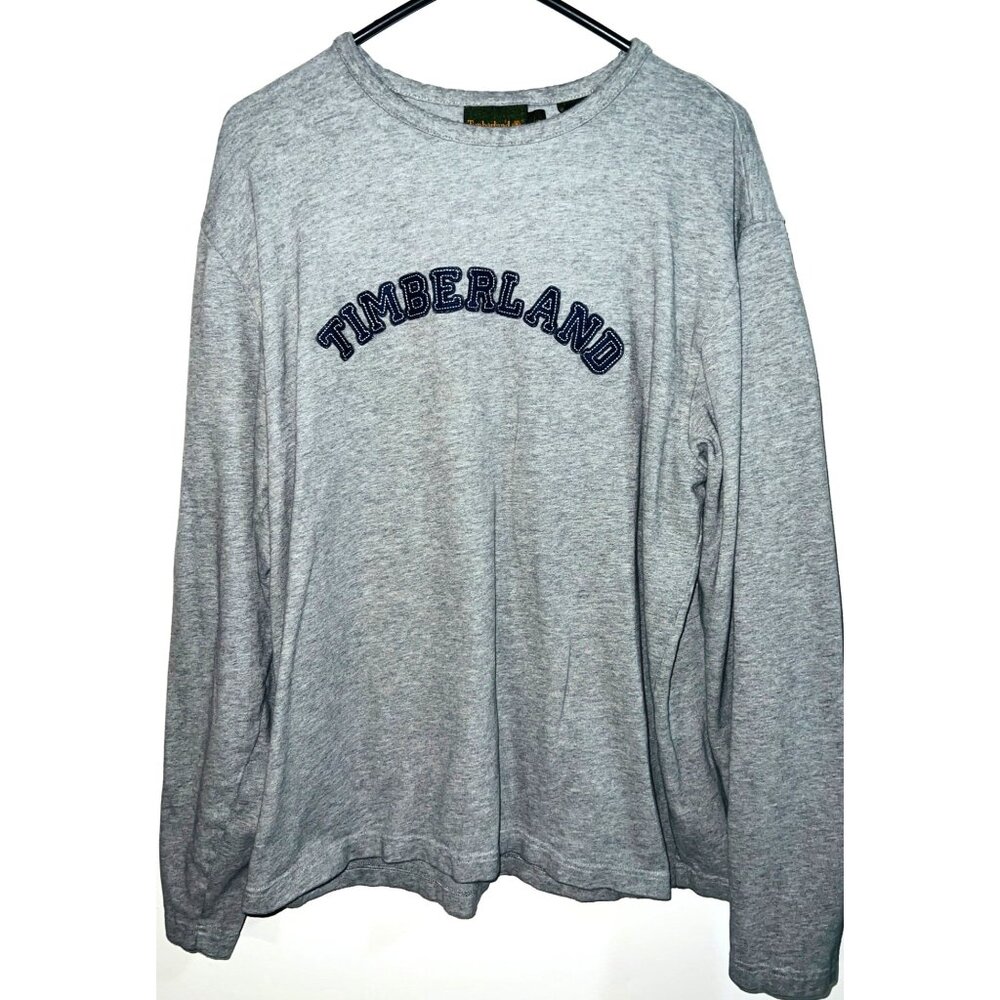 Timberland Gray Long Sleeve Shirt Mens Large 100% Cotton